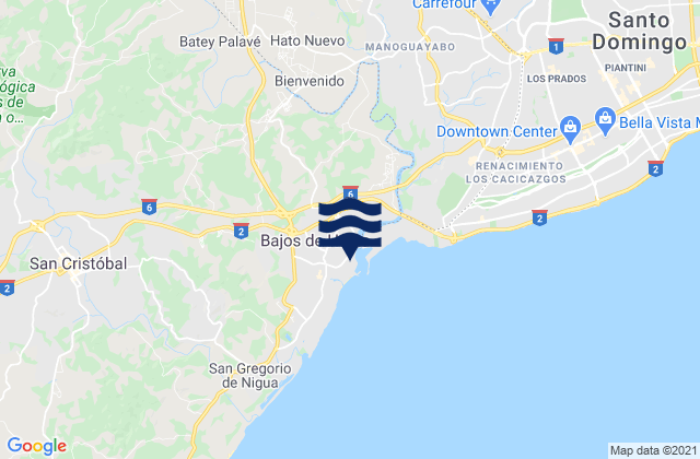 Bajos de Haina, Dominican Republic tide times map