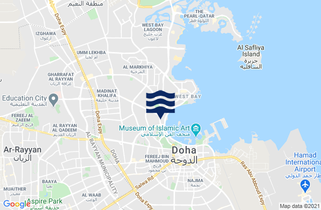 Baladiyat ad Dawhah, Qatar tide times map
