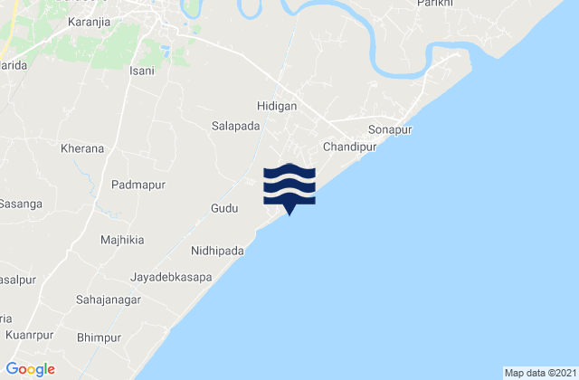 Balasore, India tide times map