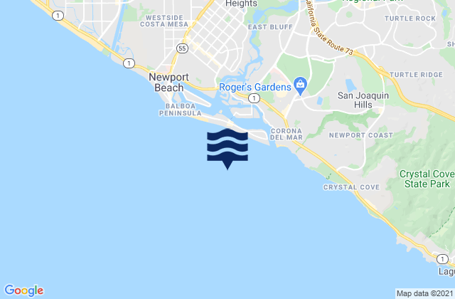 Balboa Beach, United States tide chart map