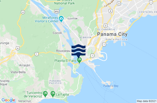 Balboa, Panama tide times map