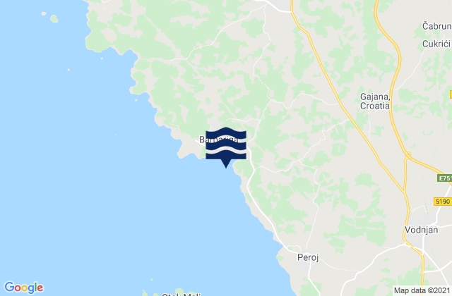 Bale, Croatia tide times map