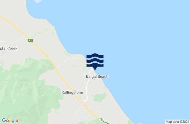 Balgal Beach, Australia tide times map
