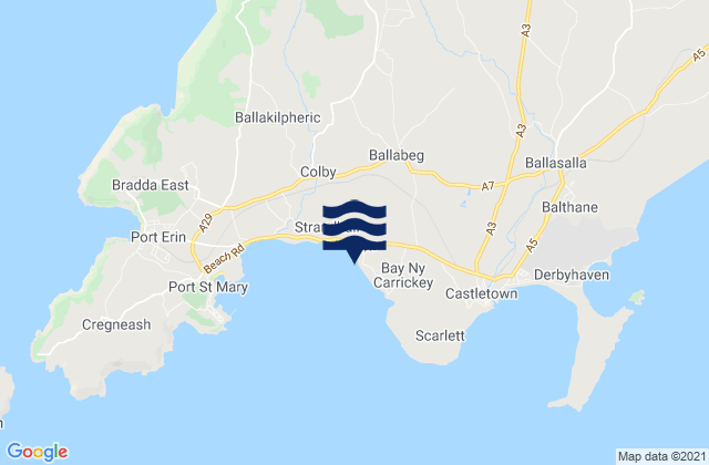 Ballabeg, Isle of Man tide times map