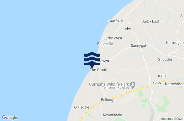 Ballaugh, Isle of Man tide times map
