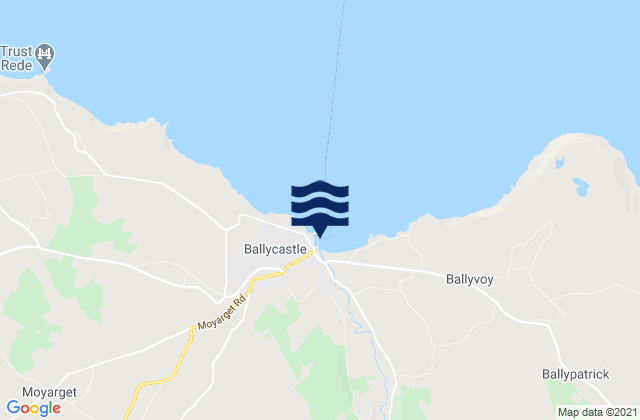 Ballycastle Bay, United Kingdom tide times map