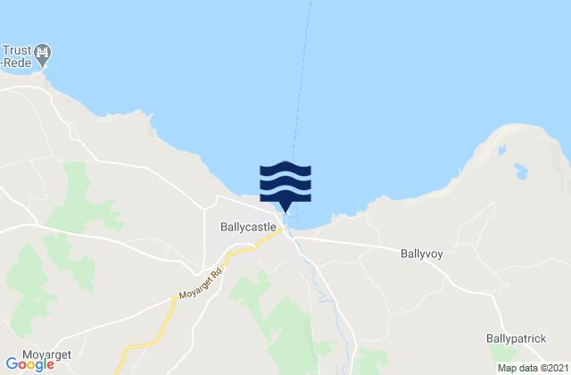 Ballycastle, United Kingdom tide times map