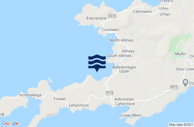 Ballydonegan Bay, Ireland tide times map