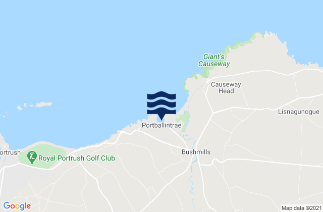 Ballymoney, United Kingdom tide times map