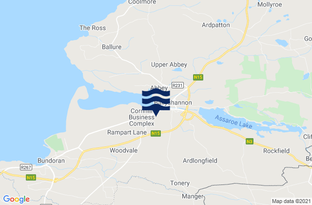 Ballyshannon, Ireland tide times map