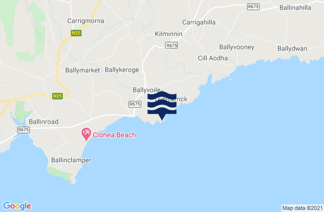 Ballyvoyle Head, Ireland tide times map