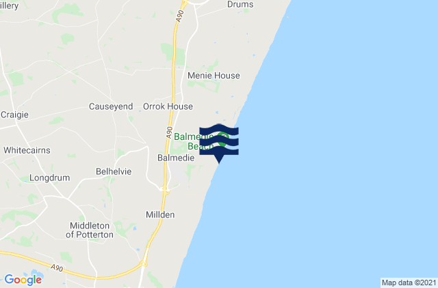 Balmedie Country Park Beach, United Kingdom tide times map
