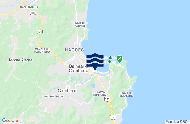 Balneario Camboriu, Brazil tide times map