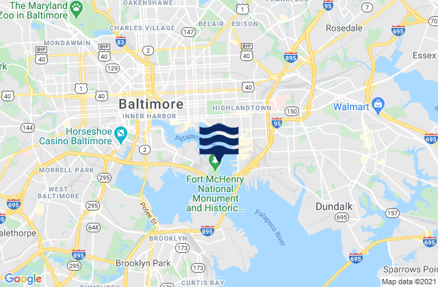 Baltimore Fort Mchenry, United States tide chart map