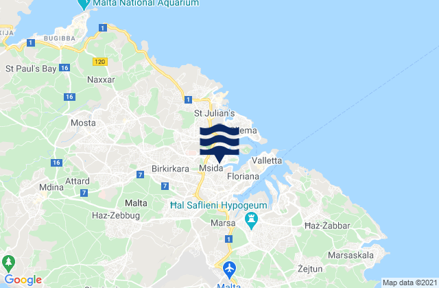 Balzan, Malta tide times map