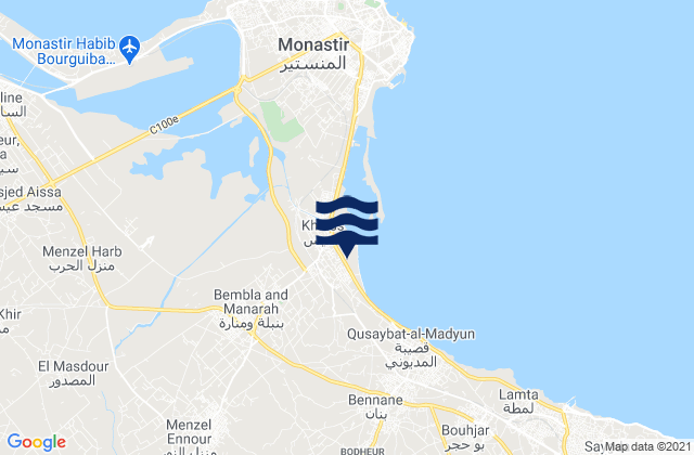 Banbalah, Tunisia tide times map
