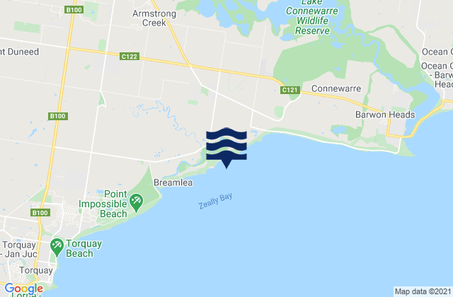 Bancoora Beach, Australia tide times map
