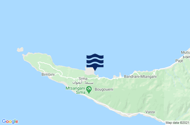 Bandajou, Comoros tide times map