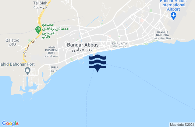 Bandar-e-Abbas, Iran tide times map