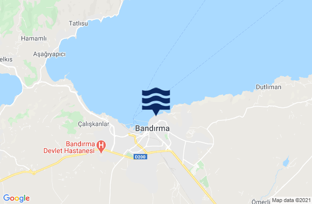 Bandirma, Turkey tide times map