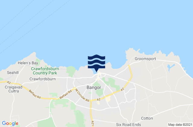 Bangor, United Kingdom tide times map