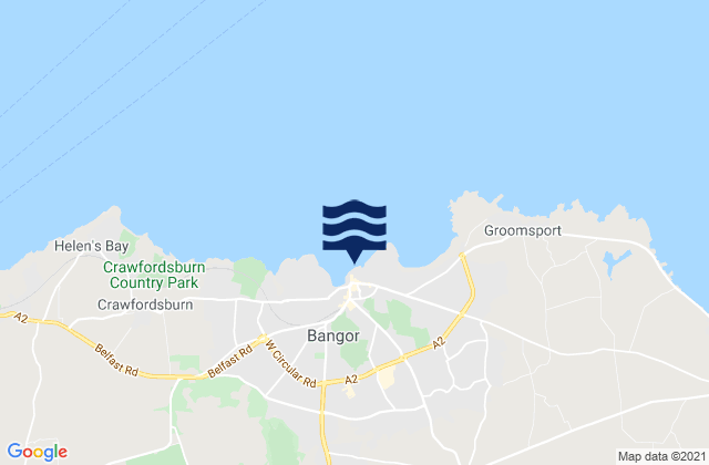 Bangor Bay, United Kingdom tide times map