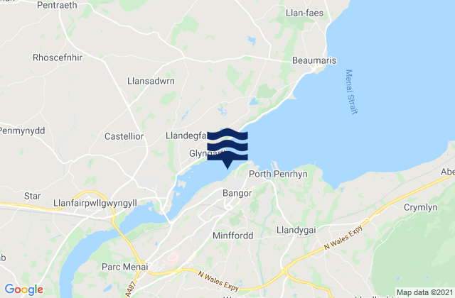 Bangor, United Kingdom tide times map