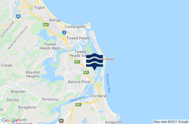 Banora Point Tweed New South Wales Australia Tide Times Map 3278338 