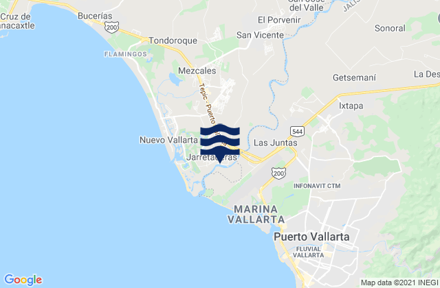 Banus Vallarta (Verde Vallarta), Mexico tide times map