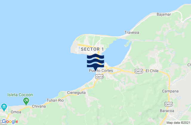Baracoa, Honduras tide times map