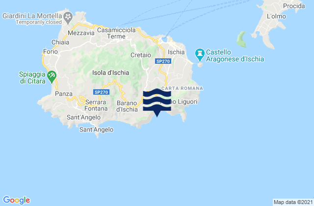 Barano d'Ischia, Italy tide times map