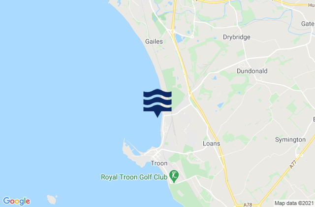 Barassie Beach, United Kingdom tide times map