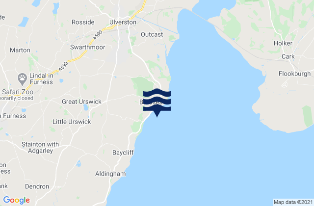 Bardsea Beach, United Kingdom tide times map