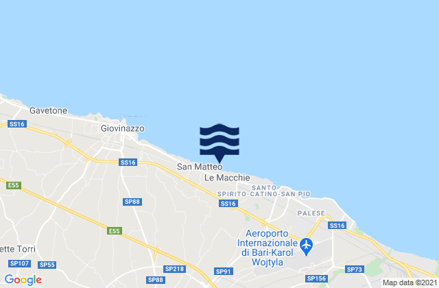 Bari, Italy tide times map