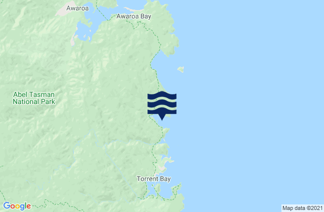 Bark Bay Abel Tasman, New Zealand tide times map