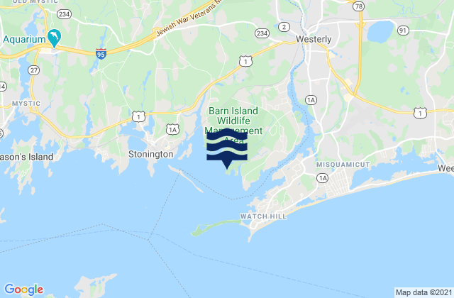 Barn Island, United States tide chart map