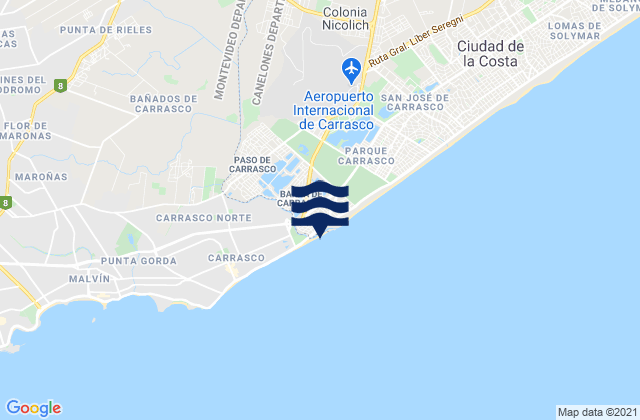 Barra de Carrasco, Uruguay tide times map
