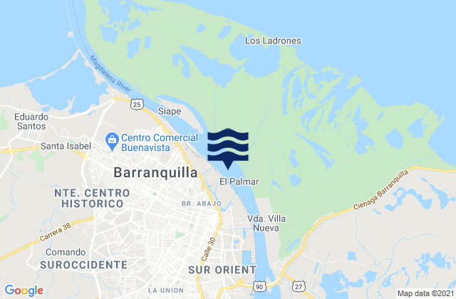 Barranquilla, Colombia tide times map