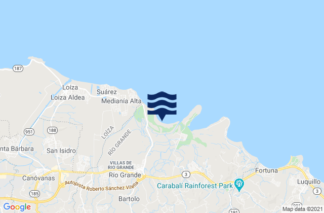 Bartolo, Puerto Rico tide times map