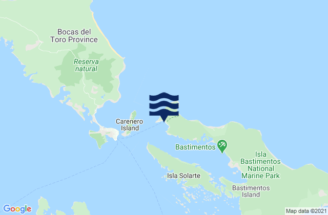 Bastimentos, Panama tide times map
