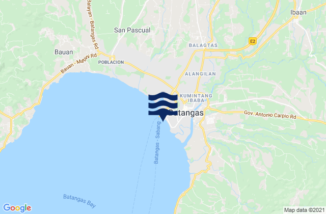 Batangas City, Philippines tide times map
