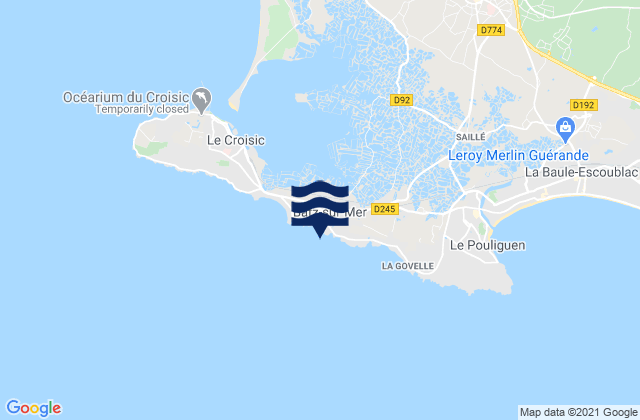 Batz-sur-Mer, France tide times map
