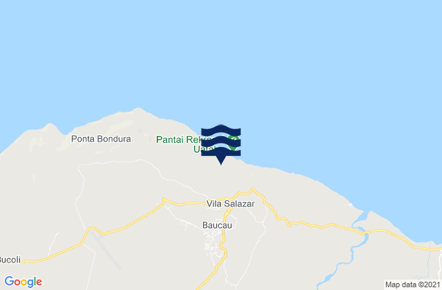 Baucau, Timor Leste tide times map