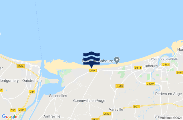 Bavent, France tide times map