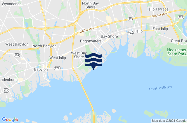 Bay Wood, United States tide chart map