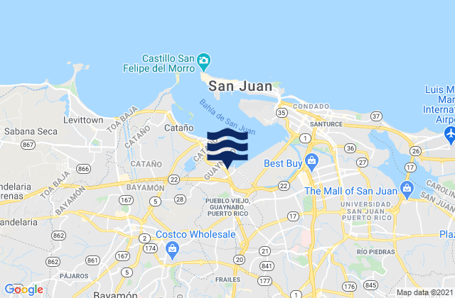 Bayamon Barrio-Pueblo, Puerto Rico tide times map