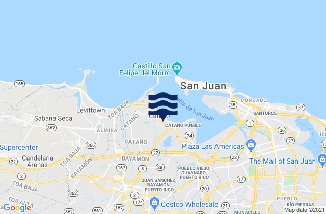 Bayamon, Puerto Rico tide times map