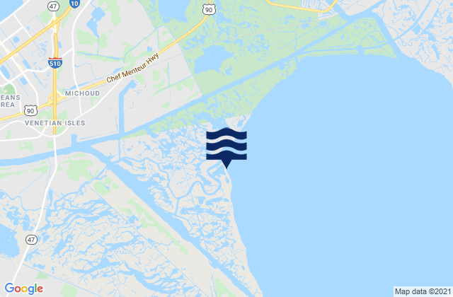 Bayou Bienvenue, United States tide chart map