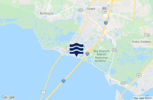 Bayou Bon Fouca Route 433, United States tide chart map