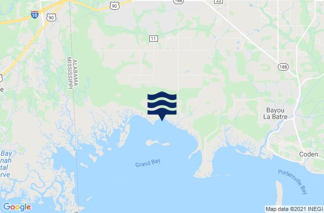 Bayou Caddy, United States tide chart map